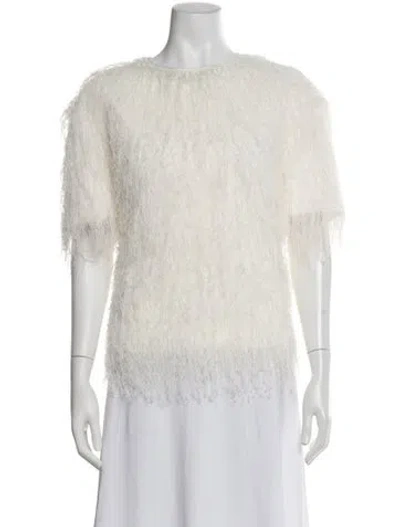 Pre-owned Loulou De Saison Crew Neck Short Sleeve Top In Neutral