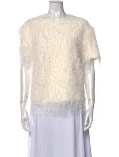 Pre-owned Loulou De Saison Crew Neck Short Sleeve Top In Neutral