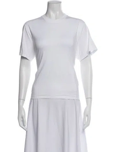 Pre-owned Loulou De Saison Crew Neck Short Sleeve T-shirt In White