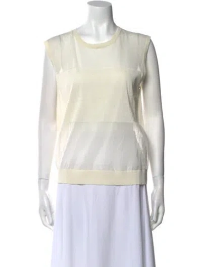 Pre-owned Loulou De Saison Crew Neck Sleeveless Top In Neutral