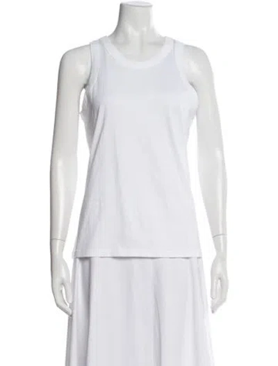 Pre-owned Loulou De Saison Crew Neck Sleeveless Top In White