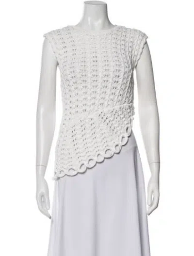 Pre-owned Loulou De Saison Crew Neck Sleeveless Top In White