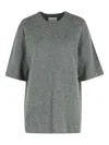 Loulou De Saison Gray Raven Yak Blend Short Sleeves Sweater In Gray