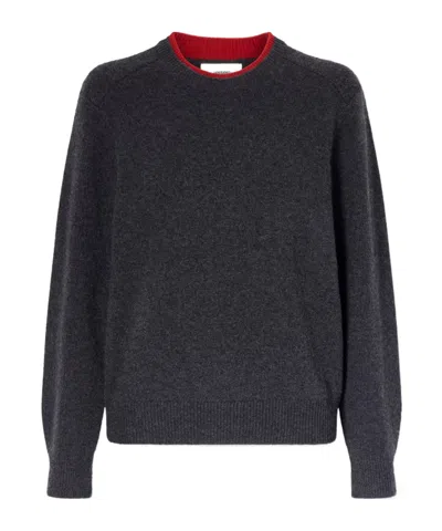 Loulou De Saison Crew Neck Wool Sweater In Black