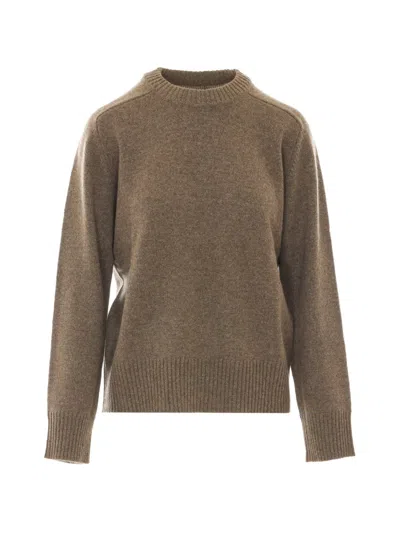 Loulou De Saison Crew-neck Cashmere Sweater In Brown