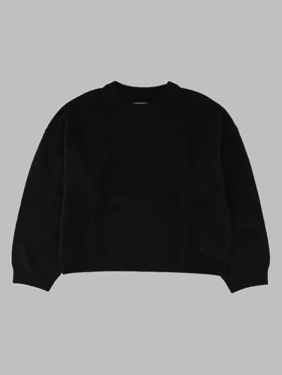 Loulou De Saison Crewneck Sweater In Wool-yak Blend Knitwear In Black