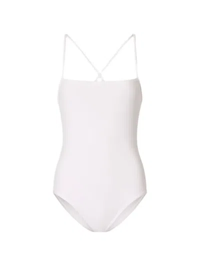 Loulou De Saison Criss-crossing Straps Swimsuit In White