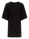 Loulou De Saison Crochet-knit Shell-details Mini Day Dress In Black