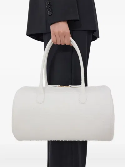 Loulou De Saison Cylindric Leather Alister Bag In White