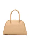 Loulou De Saison Darren Textured Handles Leather Travel Bag In Nude