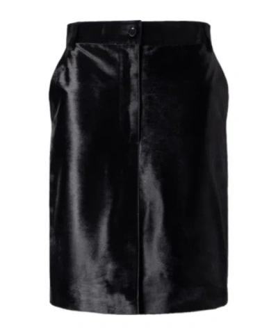 Loulou De Saison Debi Pony-effect Leather Short Skirt In Black