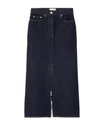 Loulou De Saison Denim Midi Skirt In Blue