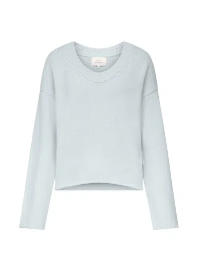 Loulou De Saison Derry Lds U-neck Cashmere Sweater In Blue