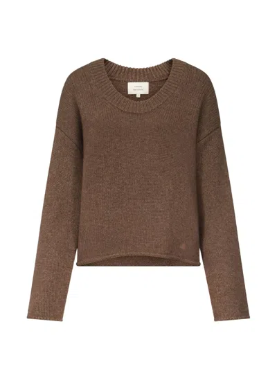 Loulou De Saison Derry Lds U-neck Cashmere Sweater In Neutral
