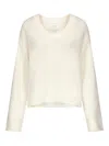 Loulou De Saison Derry Cashmere U-neck Sweater In White