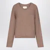 Loulou De Saison Derry Taupe Melange Cashmere Sweater In Brown