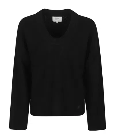 Loulou De Saison Derry Cashmere U-neck Sweater In Black