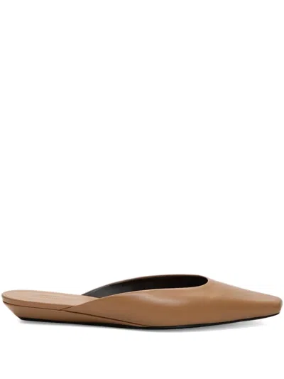 Loulou De Saison Diane Square Toe Mules In Neutral
