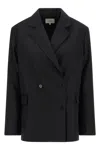 Loulou De Saison Black Donau Lds Virgin Wool Blazer In Black