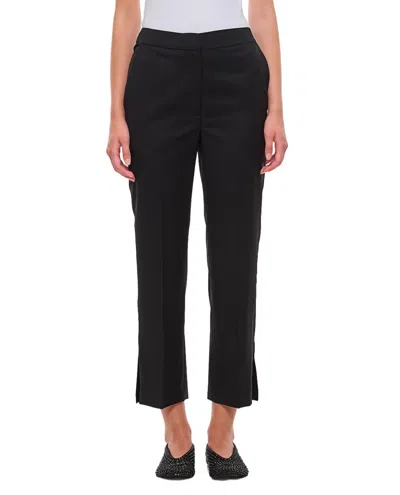 Loulou De Saison Dorkas Slim Wool Pants In Black