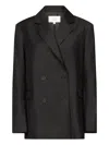 Loulou De Saison Double-breasted Notched Lapels Blazer In Black
