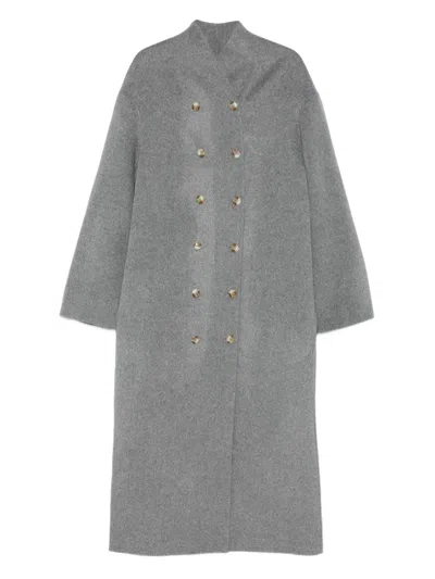 Loulou De Saison Double-breasted Wool-cashmere Coat In Gray