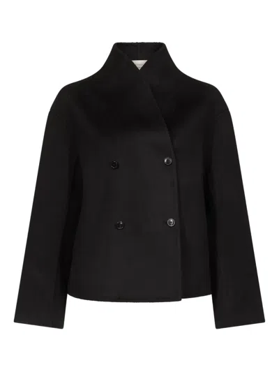 Loulou De Saison Double-breasted Wool Jacket In Black
