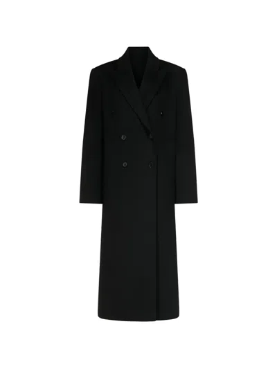 Loulou De Saison Double-breasted Peak-lapel Coat In Black