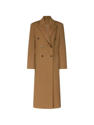 Loulou De Saison Double-breasted Peak-lapel Coat In Brown
