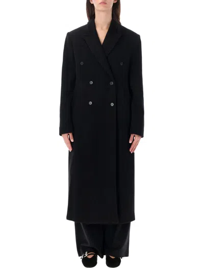 Loulou De Saison Double-breasted Wool Cashmere Coat In Black