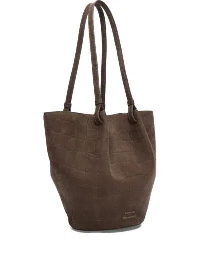 Loulou De Saison Doyle Circular Leather Tote Bag In Brown