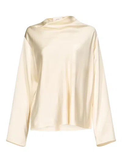 Loulou De Saison Draped Blouse In Neutral