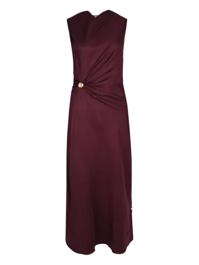 Loulou De Saison Draped Silk Dress In Red