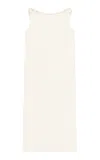 Loulou De Saison Draped Silk Dress In White