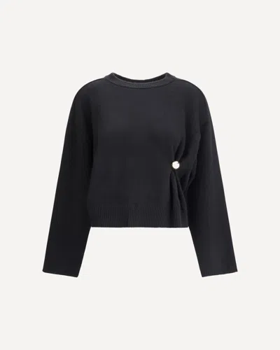 Loulou De Saison Draped Sweater In Black