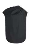 Loulou De Saison Draped Wool Top In Black