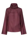 Loulou De Saison Drawstring-neck Wide-sleeve Top In Burgundy
