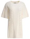 Loulou De Saison Oversized Short Dress With Knit Patterns