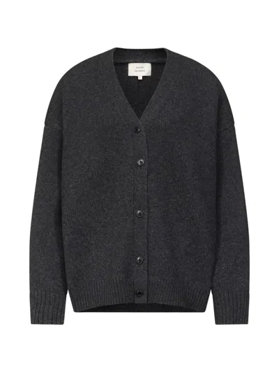 Loulou De Saison Duca Oversized V-neck Cardigan In Gray