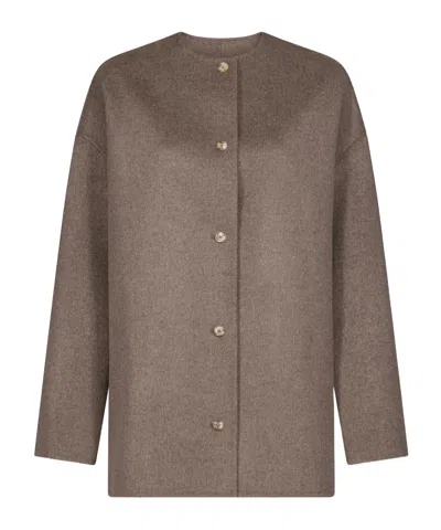 Loulou De Saison Dunne Single Breasted Coat In Brown