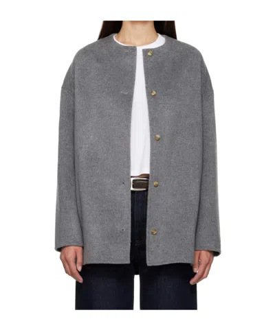 Loulou De Saison Dunne Single-breasted Coat In Gray