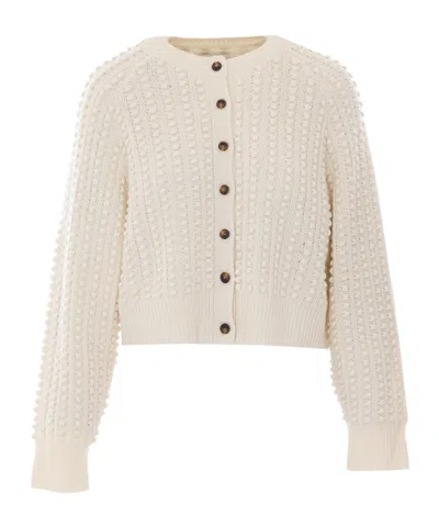 Loulou De Saison Edie Knitted Cardigan In White