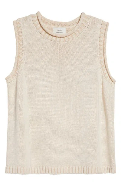 Loulou De Saison Effy Boxy Linen & Silk Blend Sweater Vest In Neutral