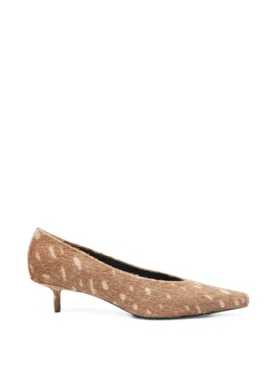 Loulou De Saison Eko Deer-print Pony-effect Pumps In Brown