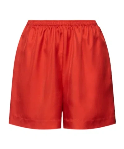 Loulou De Saison Elastic Waist Midi Skirt In Red