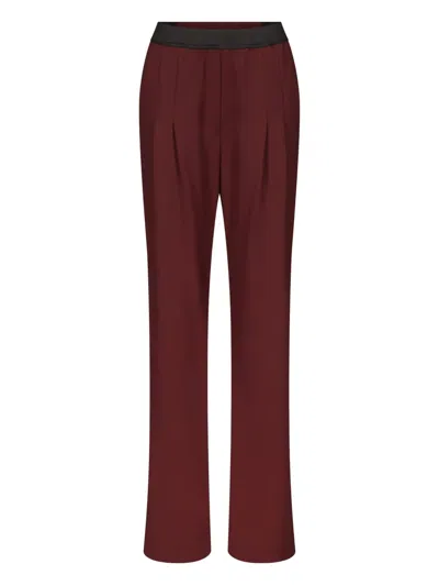 Loulou De Saison Elasticated-waistband Pleated-front Trousers In Red