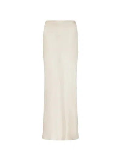 Loulou De Saison Eli Silk-twill A-line Maxi Skirt In Neutral