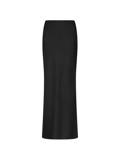 Loulou De Saison Eli Silk-twill Maxi Skirt In Black