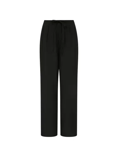 Loulou De Saison Ellon Straight-leg Drawstring Trousers In Black