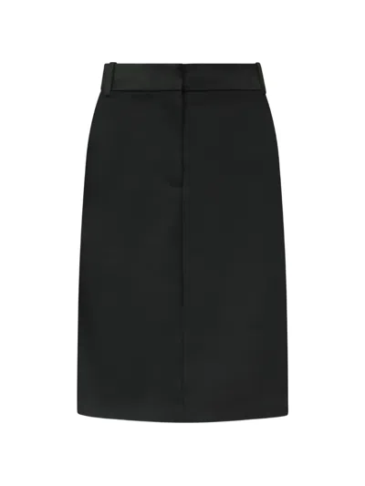 Loulou De Saison Elsie Straight-fit Midi Skirt In Black